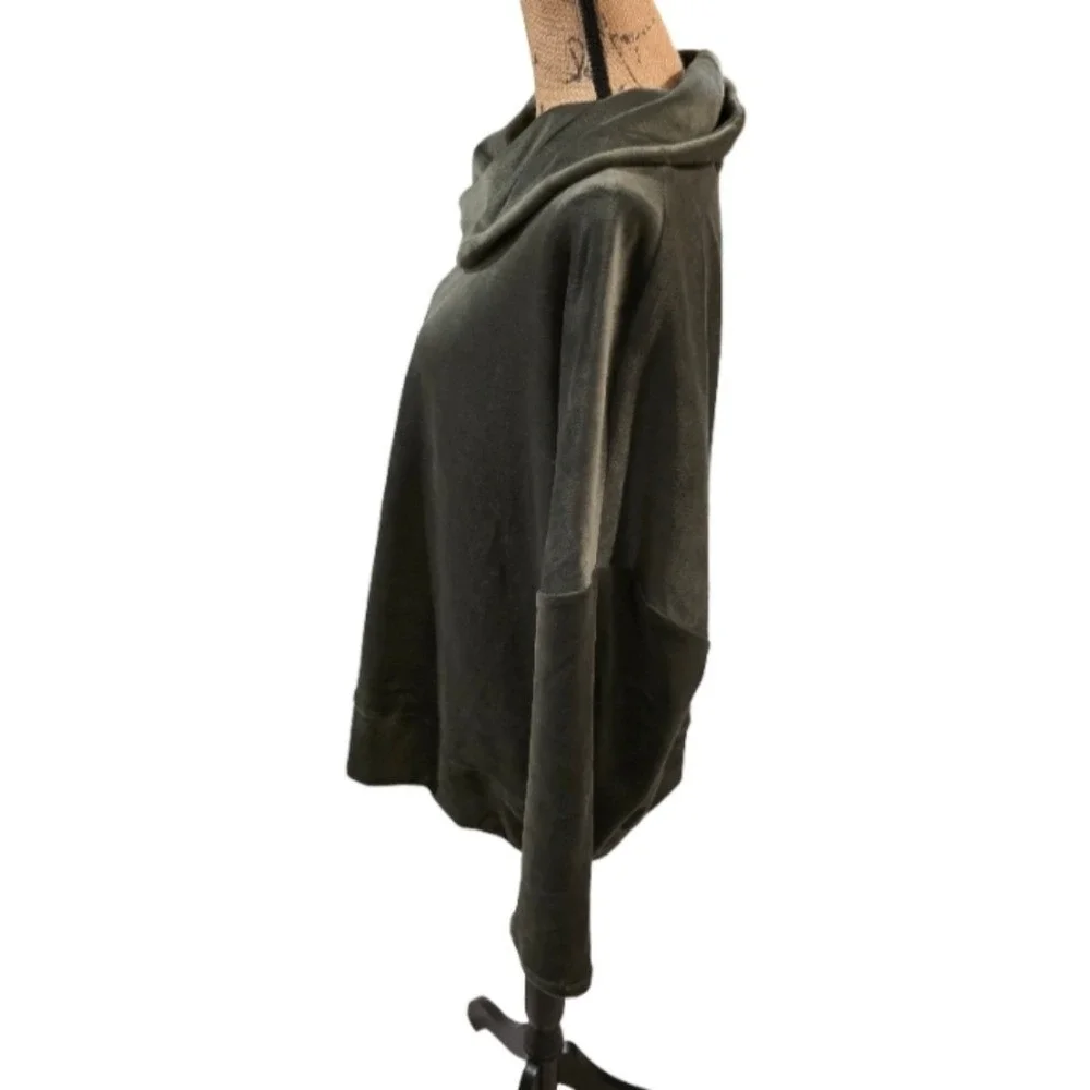 Cable & Gauge Super‎ Soft Olive Green Cowl Neck Women's Sweatshirt Plus Size 3X